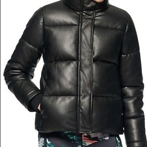 Andrew Marc MARC NEW YORK XL black Faux Leather Puffer